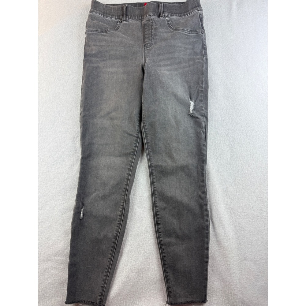 Spanx Jeggings Pull On Distressed Gray Denim Medium M/M